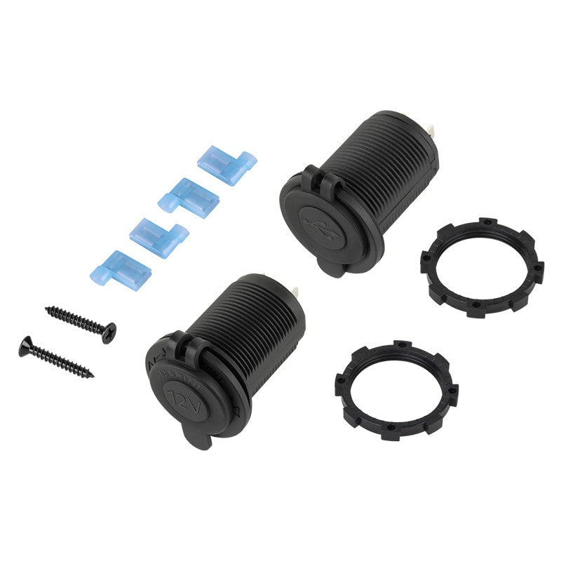 Mufă auto de montaj cu 2 porturi USB și brichetă Peiying PY-CHR0005