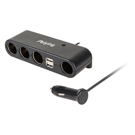 Splitter brichetă auto cu 4 prize și 2 porturi USB Peiying PY-CHR0011