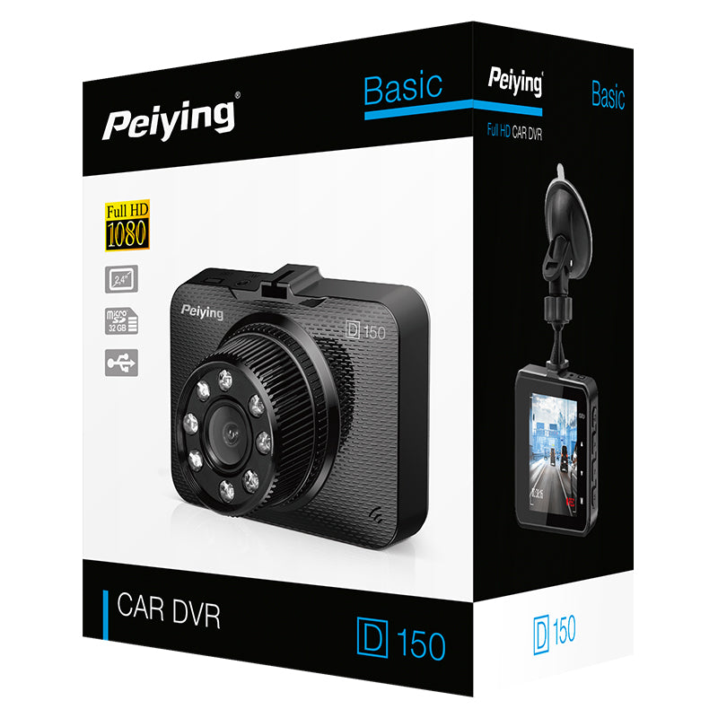 Cameră auto DVR Peiying D150 cu video Full HD 1080p și ecran de 2,4 inch PY-DVR005