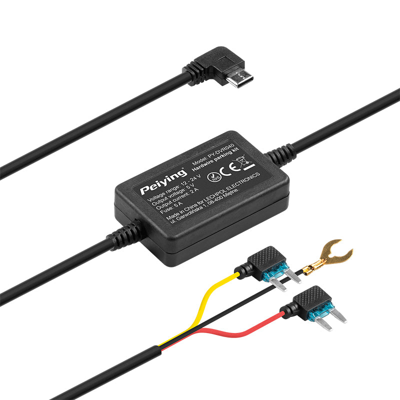 Adaptor de alimentare auto pentru cameră DVR cu USB-C de la 12-24 V la 5 V/2 A Peiying PY-DVR040