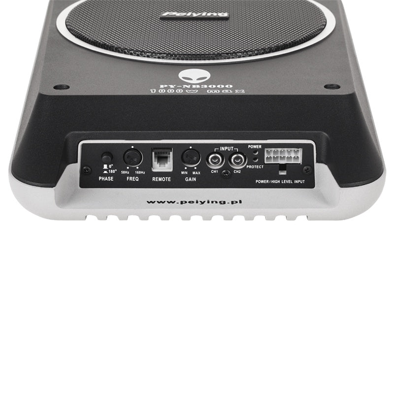 Subwoofer activ auto cu amplificator încorporat, putere maximă 200 W și impedanță 4 Ohmi Peiying PY-NB3000