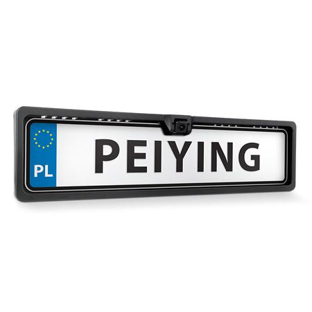 Cameră marșarier în ramă plăcuță înmatriculare cu unghi 140° și protecție IP67 Peiying PY0105