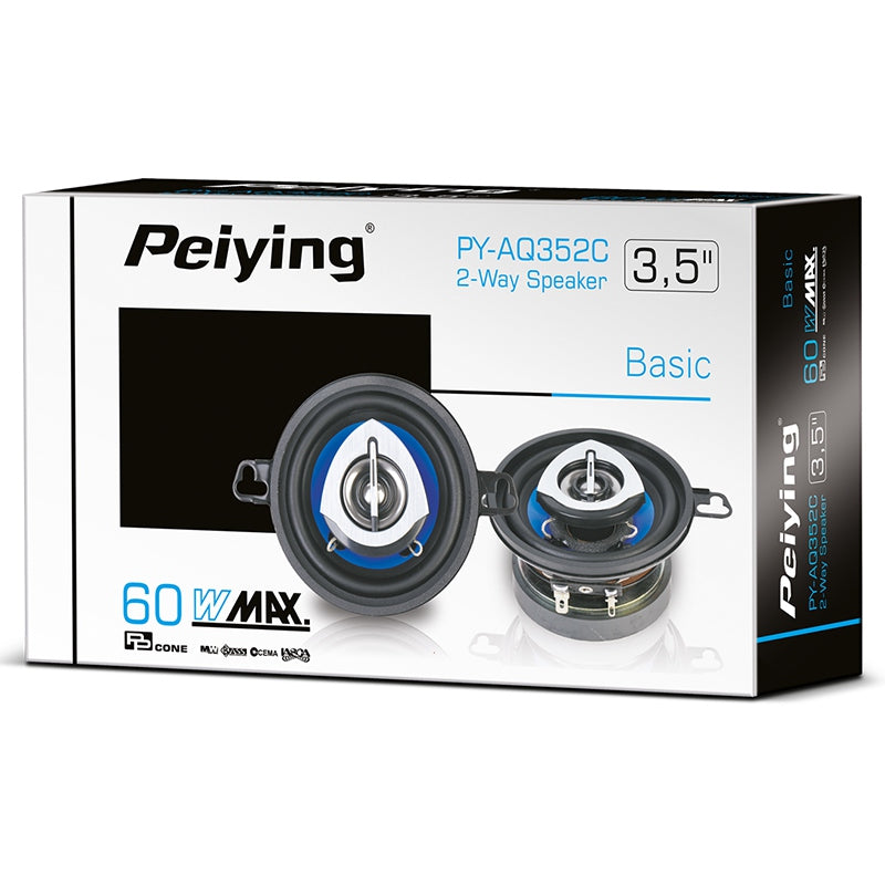 Set difuzoare auto de 3,5 inch cu putere maximă de 60 W Peiying PYAQ352C