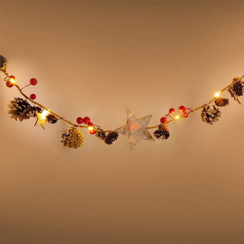 Ghirlandă decorativă maro cu LED cu lumină alb cald de 2,2 m Retlux R-RXL356