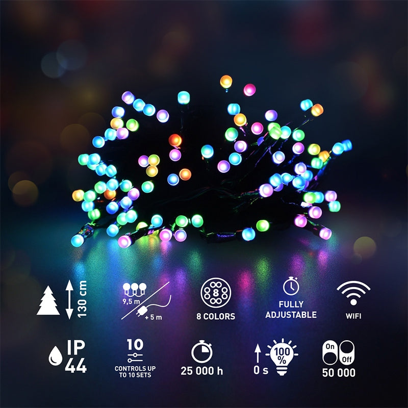 Șir luminos inteligent Smart WiFi cu 96 LED-uri multicolore de 9,5 m și control prin aplicație Retlux R-RXL361