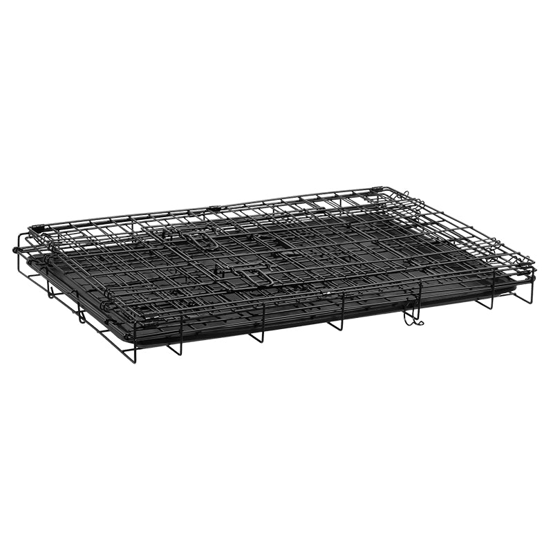 Țarc metalic pliabil pentru câini cu două uși și tavă detașabilă, 91 × 60 × 67 cm Rebel RA-1203