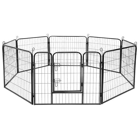 Țarc modular pentru câini cu 8 panouri de 80 × 60 cm pentru interior și exterior Rebel RA-1206