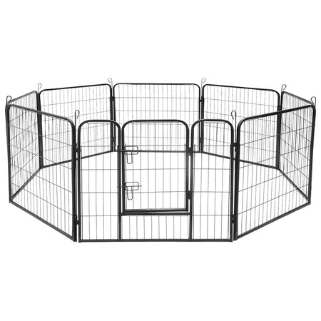 Țarc modular pentru câini cu 8 panouri de 80 × 60 cm pentru interior și exterior Rebel RA-1206