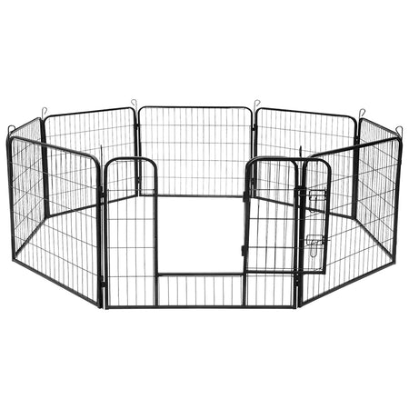 Țarc modular pentru câini cu 8 panouri de 80 × 60 cm pentru interior și exterior Rebel RA-1206