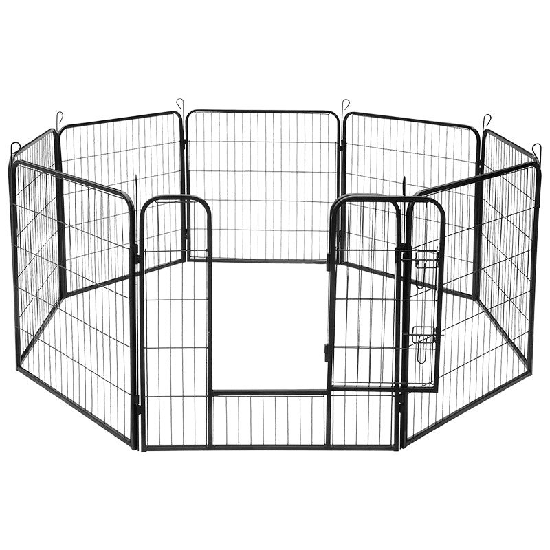Țarc modular pentru câini cu 8 panouri de 80 × 80 cm Rebel RA-1207