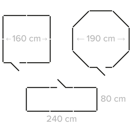 Țarc modular pentru câini cu 8 panouri de 80 × 80 cm Rebel RA-1207