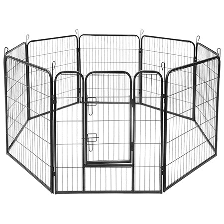 Țarc modular pentru câini cu 8 panouri de 80 × 100 cm pentru interior și exterior Rebel RA-1208