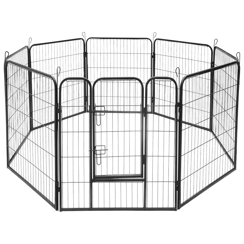Țarc modular pentru câini cu 8 panouri de 80 × 100 cm pentru interior și exterior Rebel RA-1208