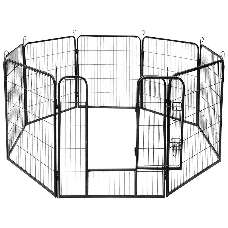 Țarc modular pentru câini cu 8 panouri de 80 × 100 cm pentru interior și exterior Rebel RA-1208