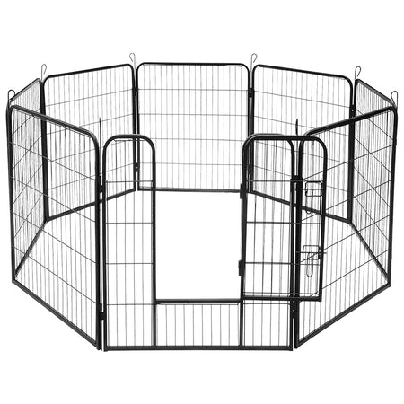 Țarc modular pentru câini cu 8 panouri de 80 × 100 cm pentru interior și exterior Rebel RA-1208