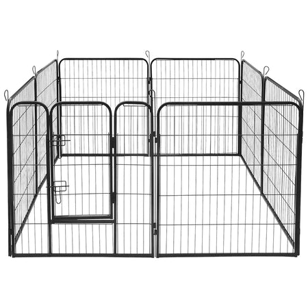 Țarc modular pentru câini cu 8 panouri de 80 × 100 cm pentru interior și exterior Rebel RA-1208