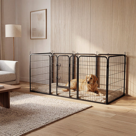 Țarc modular pentru câini cu 8 panouri de 80 × 100 cm pentru interior și exterior Rebel RA-1208