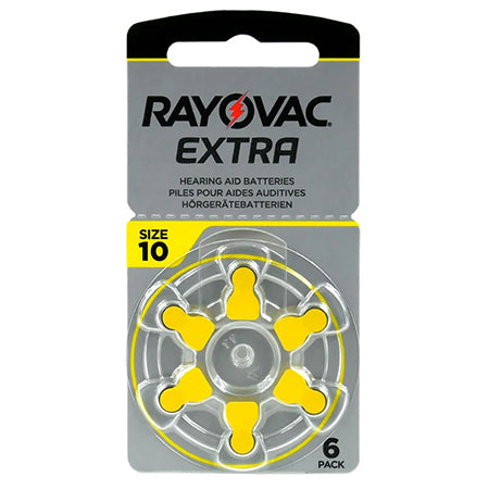 Set baterii auditive zinc-aer mărimea 10 cu blister de 6 bucăți Rayovac RAY-10-0
