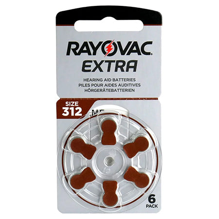 Baterii auditive zinc-aer Rayovac 312 în blister de 6 bucăți RAY-312-0