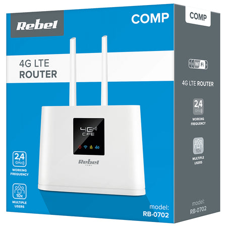 Router 4G LTE cu Wi-Fi, microSIM, 10 utilizatori, Rebel RB-0702