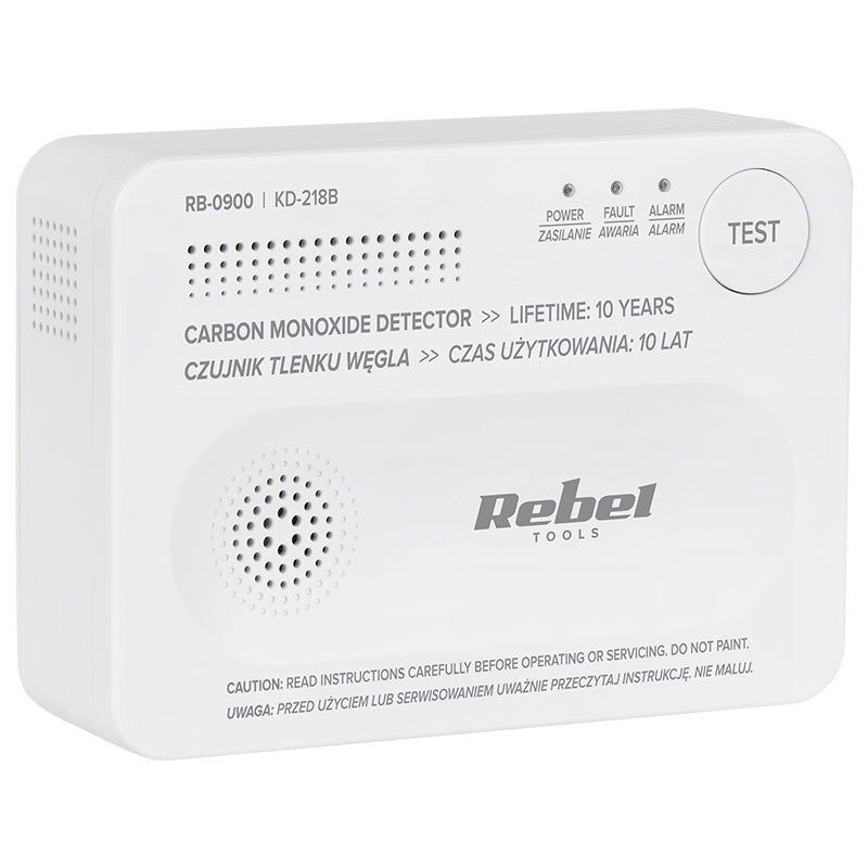 Detector senzor monoxid de carbon, alarmă sonoră și vizuală, Rebel RB-0900