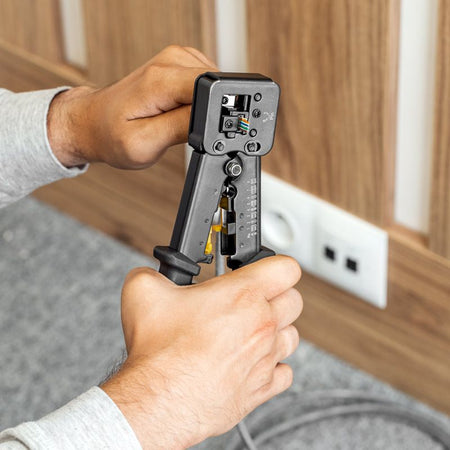Clește sertizare RJ45 RJ11 RJ12 cu dezizolare Rebel RB-1007
