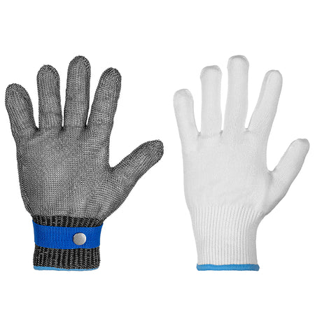 Set mănuși rezistente la tăiere inox/bumbac L, 2 perechi - Rebel RB-1023