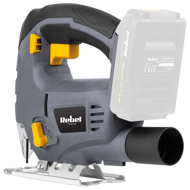 Fierăstrău pendular fără acumulator cu cursă de 18 mm și tăiere în lemn până la 65 mm Rebel RB-1031