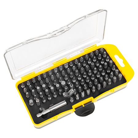 Set biți 100 piese cu suport magnetic, aliaj crom-vanadiu Rebel RB-1103