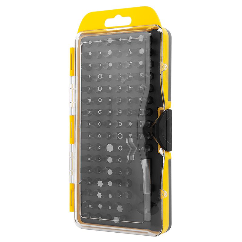 Set biți 100 piese cu suport magnetic, aliaj crom-vanadiu Rebel RB-1103