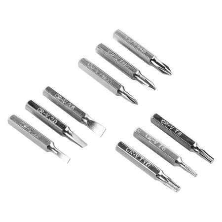 Șurubelniță de precizie 9 vârfuri cu biți SL, PH, Torx Rebel RB-1111