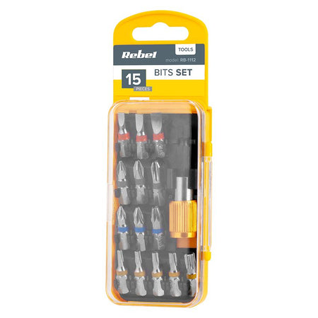 Set bituri color 15 buc extensie magnetică 60 mm Rebel RB-1112