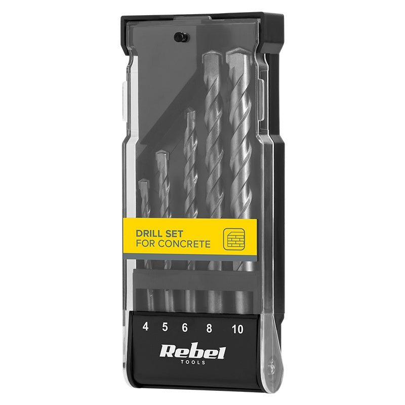 Set 5 burghie beton 4-10 mm cu mâner cilindric Rebel RB-1121