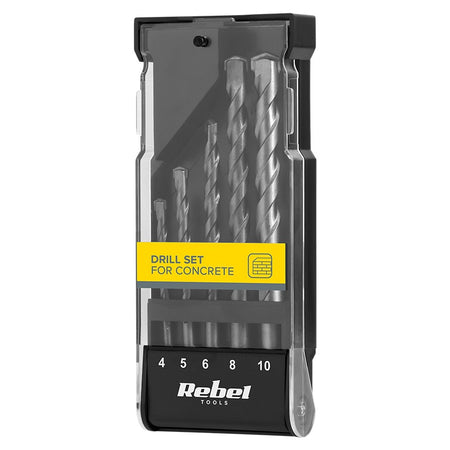 Set 5 burghie beton 4-10 mm cu mâner cilindric Rebel RB-1121