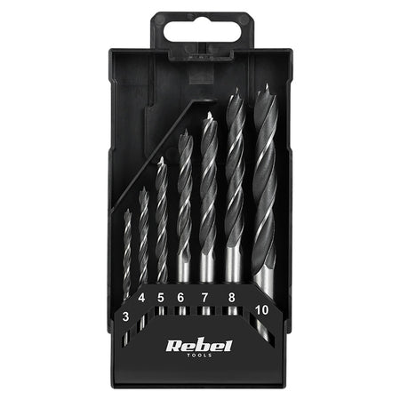 Set 7 burghie pentru lemn 3-10 mm cu mâner cilindric Rebel RB-1123