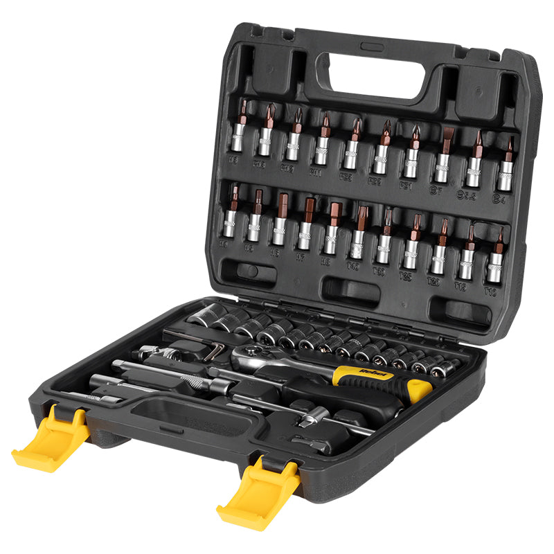 Trusă scule 46 piese, CRV, mâner cauciucat, Rebel RB-1153