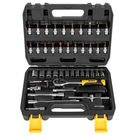 Trusă scule 46 piese, CRV, mâner cauciucat, Rebel RB-1153