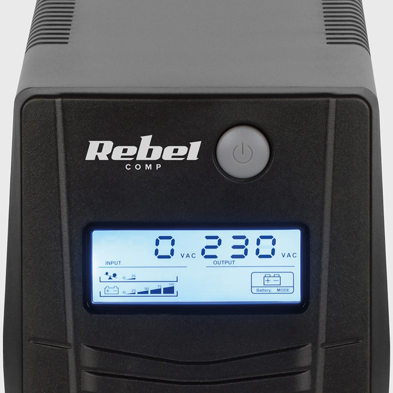 UPS OFFLINE NANOPOWER PLUS cu ecran LCD și protecții Rebel