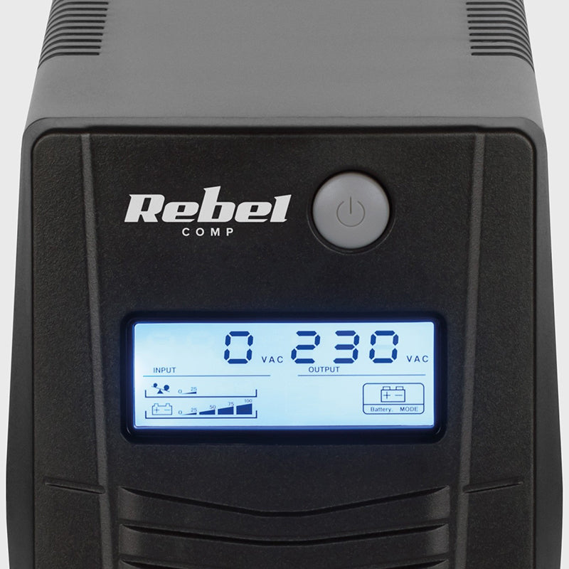 UPS OFFLINE NANOPOWER PLUS cu ecran LCD și protecții Rebel