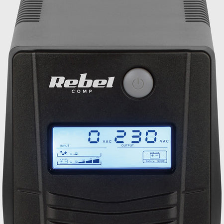 UPS OFFLINE NANOPOWER PLUS cu ecran LCD și protecții Rebel