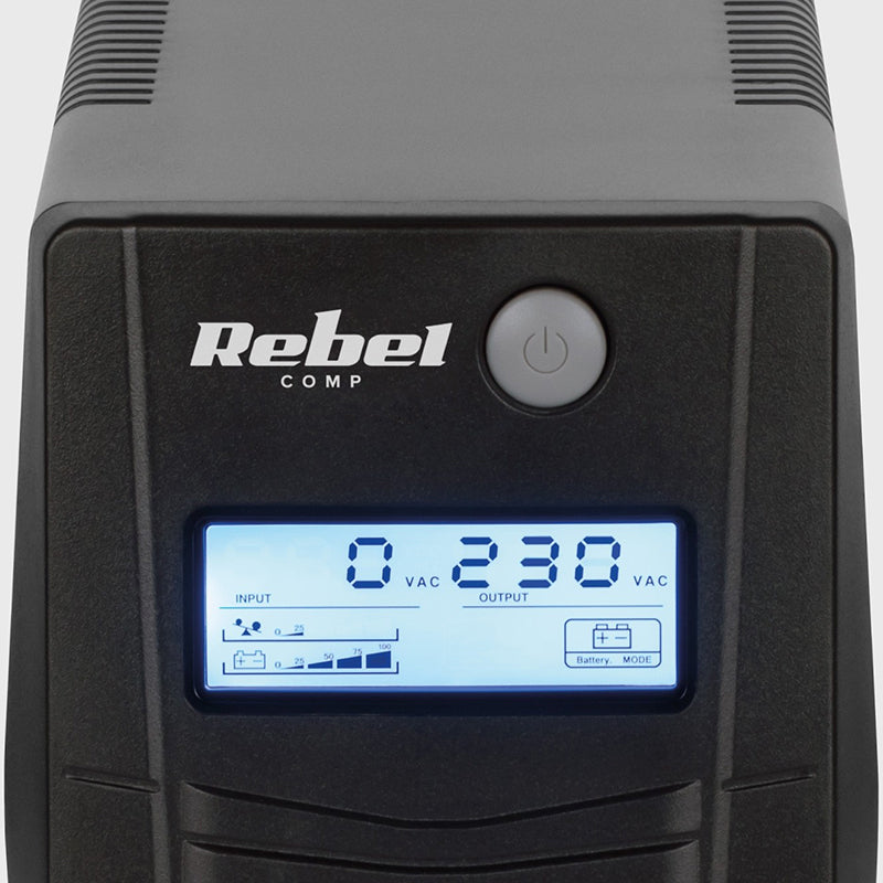 UPS OFFLINE NANOPOWER PLUS cu ecran LCD și protecții Rebel