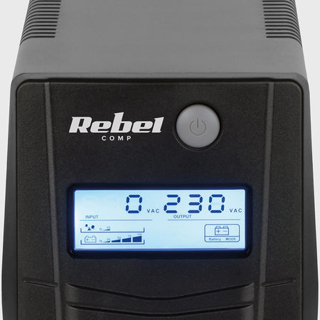 UPS OFFLINE NANOPOWER PLUS cu ecran LCD și protecții Rebel
