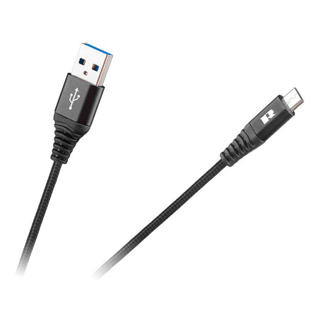Cablu USB 2.0 la micro USB negru de 0,5 m pentru încărcare și transfer de date Rebel RB-6000-050-B