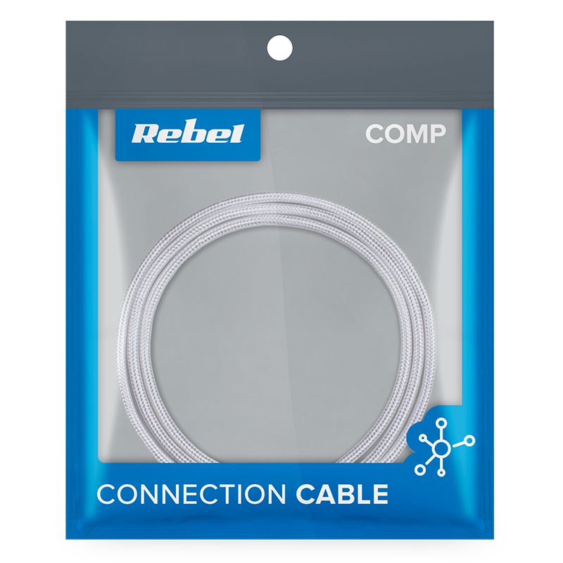Cablu USB - Micro USB alb de 100 cm pentru încărcare și date Rebel RB-6000-100-W