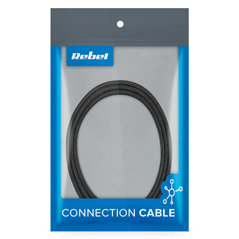 Cablu USB 2.0 cu conectori USB-C la USB-C de 100 cm pentru încărcare rapidă Rebel RB-6003-100-B