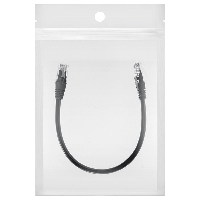 Cablu patchcord UTP Cat6 cu mufe RJ45 de 0,25 m, negru Rebel RB-6013-0.25