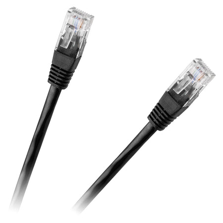 Cablu patchcord UTP Cat.6 0,5 m negru cu mufe RJ45 Rebel RB-6013-0.5