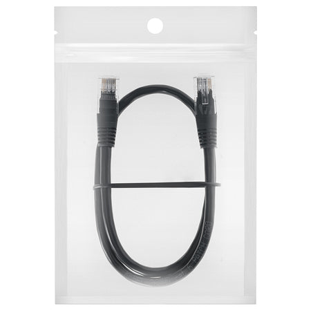 Cablu patchcord UTP Cat.6 0,5 m negru cu mufe RJ45 Rebel RB-6013-0.5
