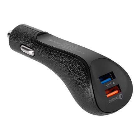 Încărcător auto cu 2 porturi USB și încărcare rapidă QC 3.0 Rebel RB-6300