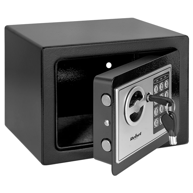 Seif electronic casnic cu PIN și cheie de urgență din oțel de 6,5 l Rebel RB-7000